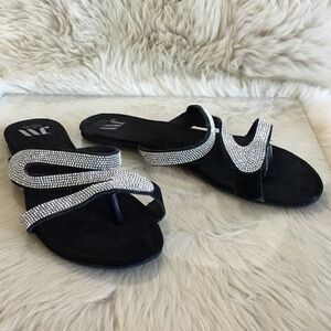 Chic Black and Silver Women's Sandals